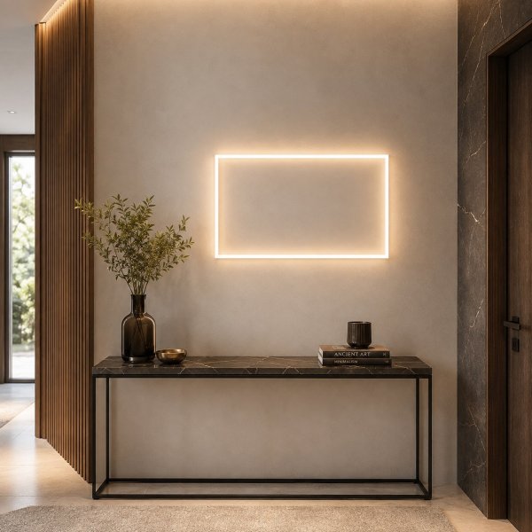 LED-Lichtrahmen für Infrarotheizung · passend zum 160-W-Paneel · 2.500 lm