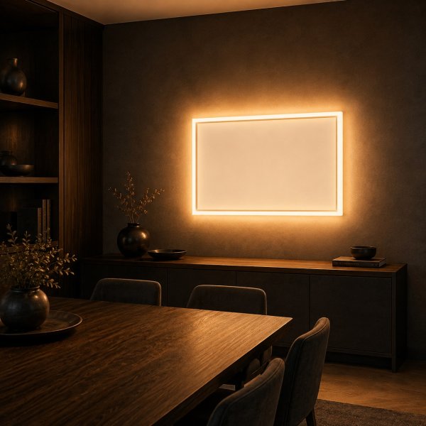LED-Lichtrahmen für Infrarotheizung · passend zum 370-W-Paneel · 3.650 lm