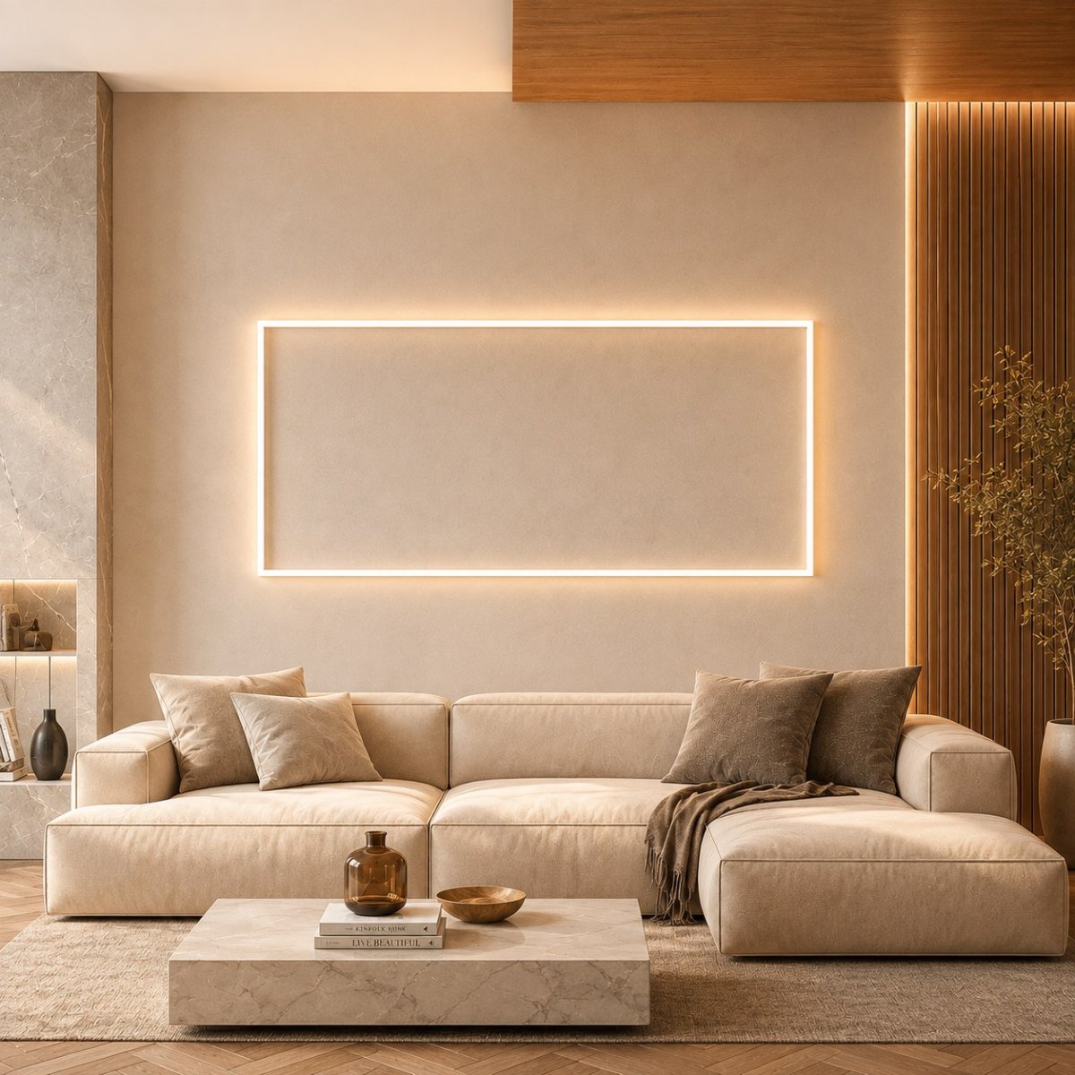 LED-Lichtrahmen für Infrarotheizung · passend zum 630-W-Paneel · 4.950 lm