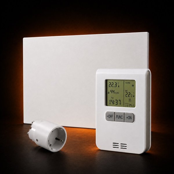 Infrarotheizung 370 W mit Thermostat · Plug &...