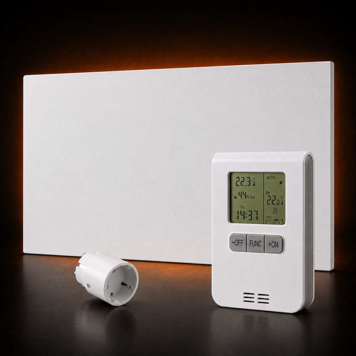 Infrarotheizung 480 W mit Thermostat · Plug & Play Set bis 6 m²