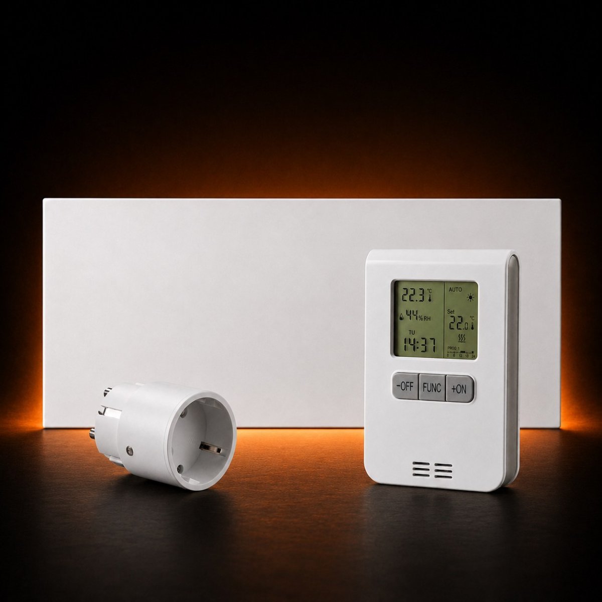 Infrarotheizung 630 W mit Thermostat · Plug & Play Set bis 8 m²