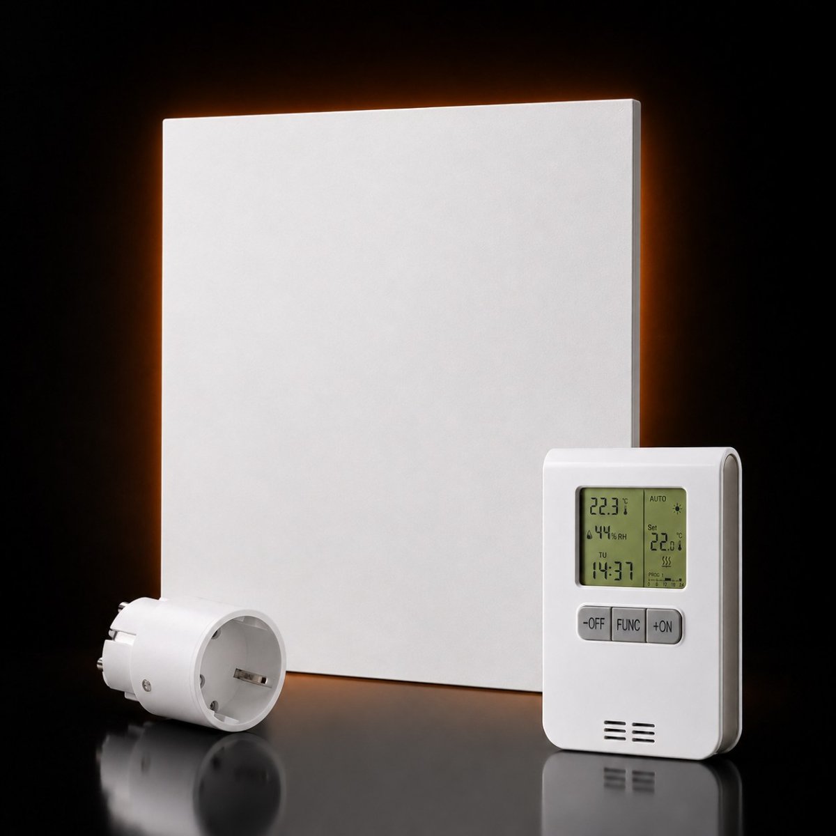 Infrarotheizung 865 W mit Thermostat · Plug & Play Set bis 11,5 m²